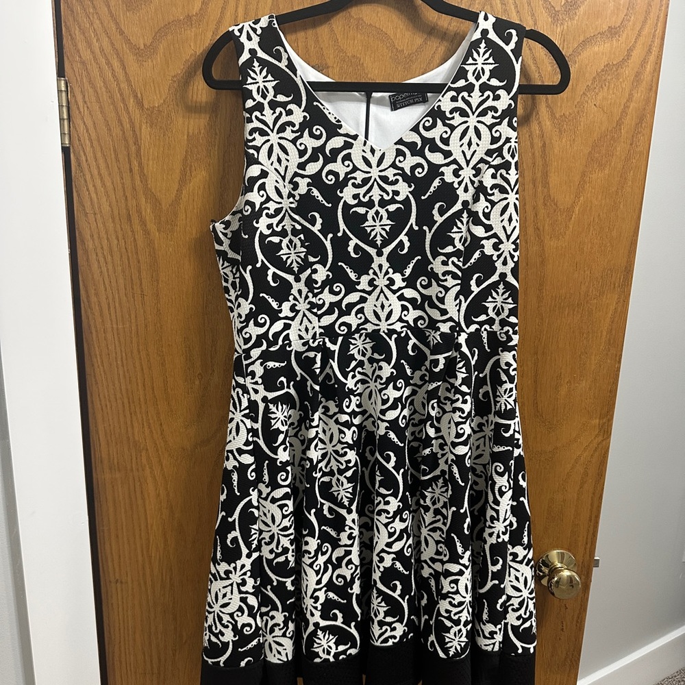 Papermoon Black and White Midi Dress